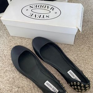 STEVE MADDEN KAYOSS BLACK FLATS